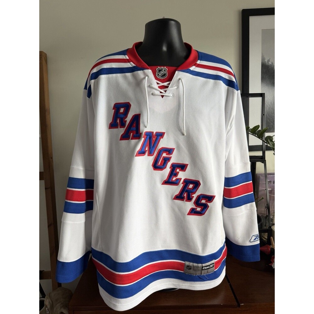 Reebok CCM New York Rangers NHL Y2K Hockey Jersey Lace Up White Mens L